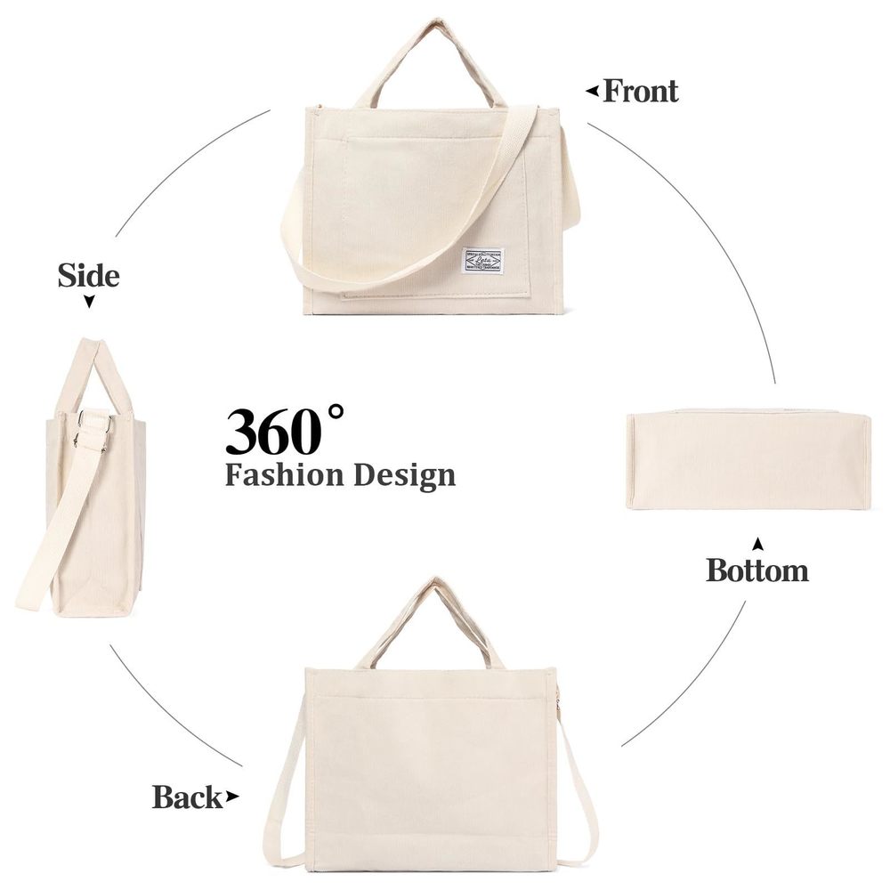 Corduroy Tote Bag Hobo Crossbody Bag Purse Shoulder Handbags :O - Picture 4 of 9